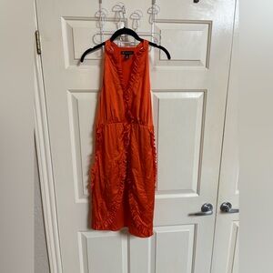 VTG Y2K 100% Silk International Concepts Frilly Knee Length Dress